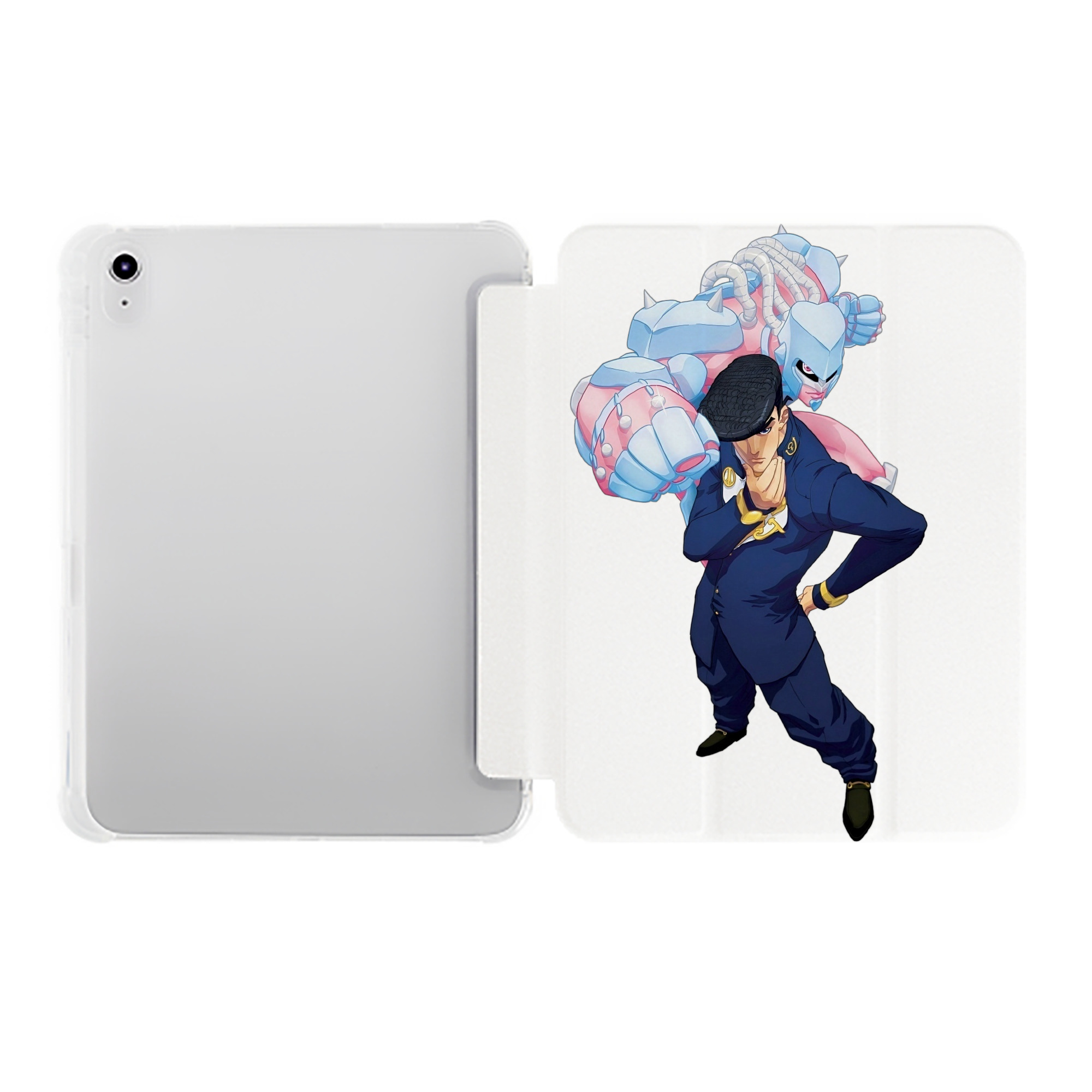 （画像用） ジョジョの奇妙な冒険 ひがしかた じょうすけ JoJo's Bizarre Adventure Higashikata Josuke IPad ケース ペン収納付き 三つ折りスタンド PUレザー×シリコン 対応機種9.5/10.5/10.9インチ